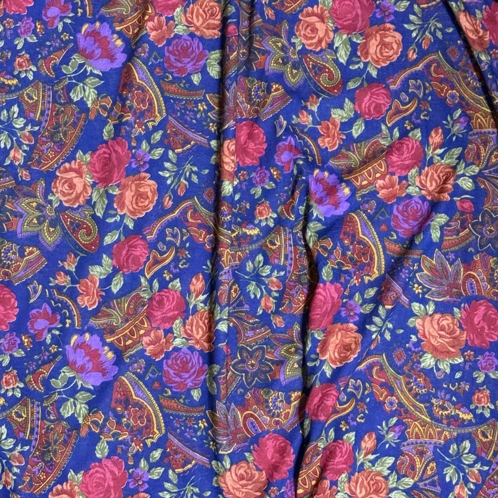 Boho Cottagecore Vibes Floral Paisley Midi Dress Long Sleeve Vintage USA Size 10